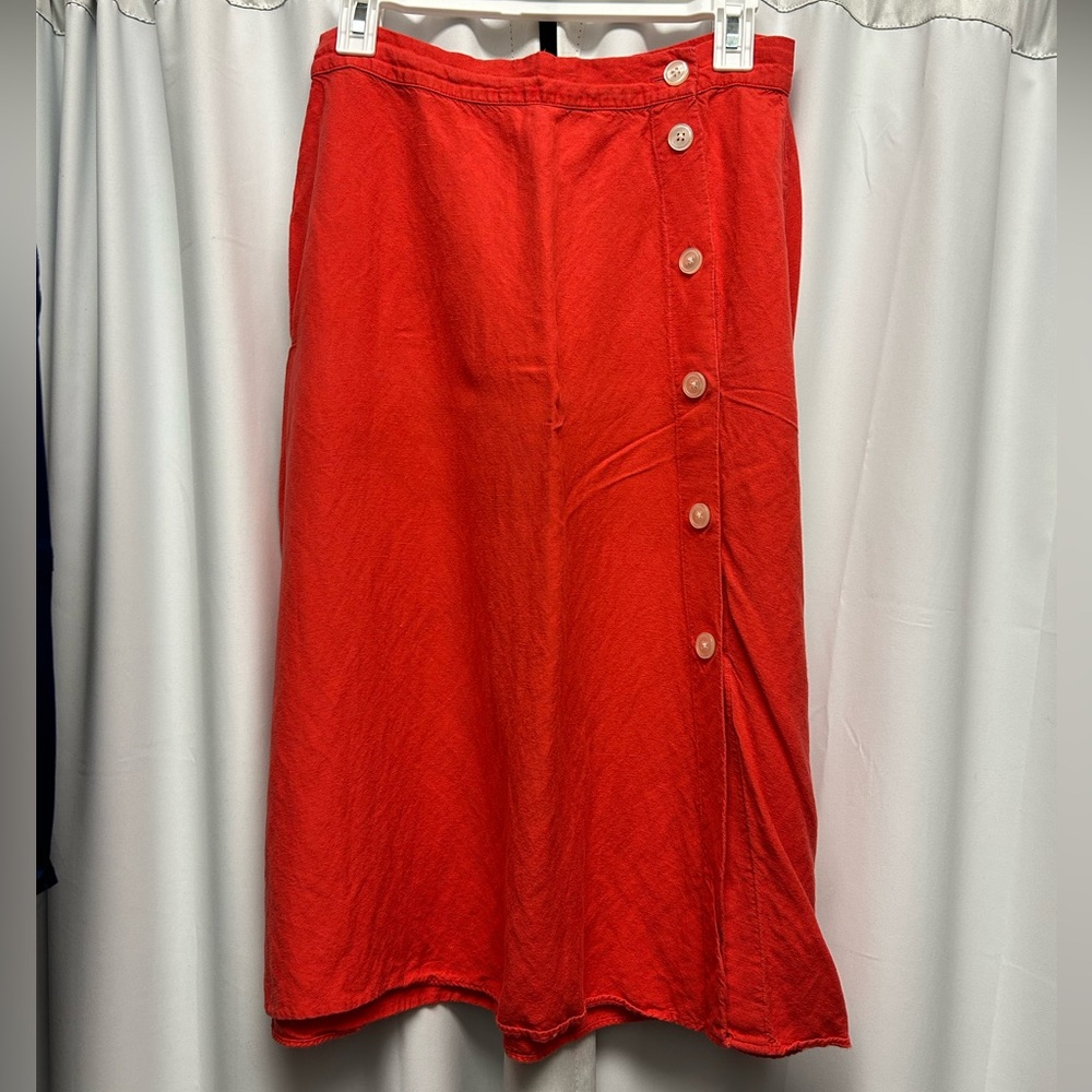 Red Midi Button Skirt size 6